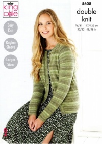 Knitting Pattern - King Cole 5608 - Island Beaches DK - Ladies Sweater & Cardigan